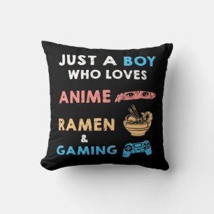 Coussin Juste un garçon qui aime Anime Ramen et jeu Ga amu