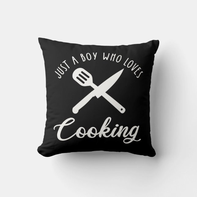 Coussin Juste un garçon qui aime la Cuisine (Recto)