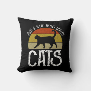 Coussin Juste un garçon qui aime les chats