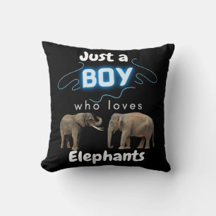 Coussin Juste un garçon qui aime les éléphants