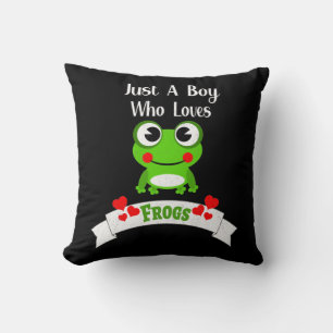 Coussin Juste un garçon qui aime les grenouilles Grenoui