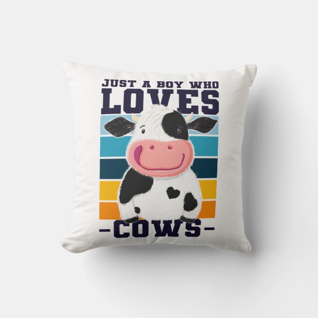 Coussin Juste Un Garçon Qui Aime Les Vaches (Recto)