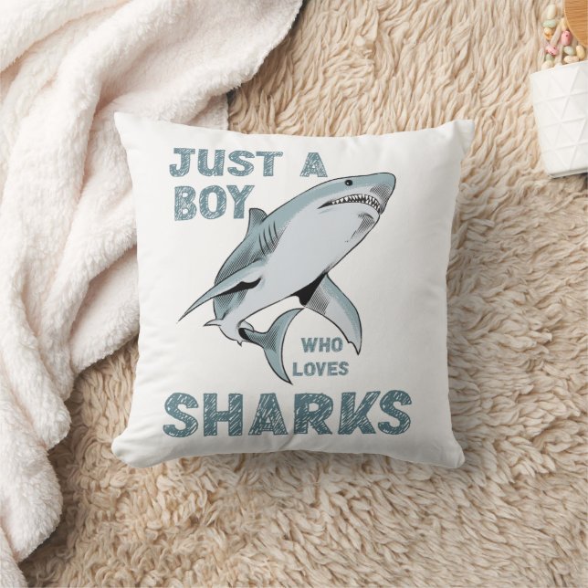 Coussin Juste un garçon qui aime Sharks Shark Lover (Couverture)