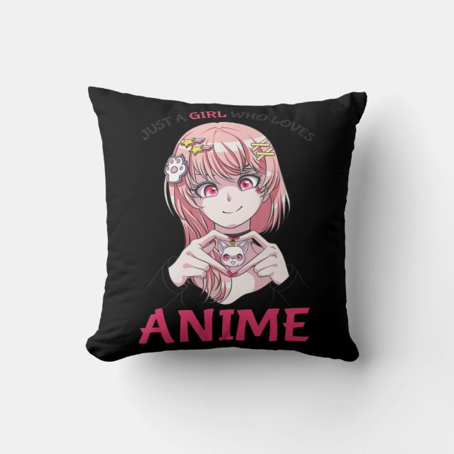 Coussin Juste Une Fille Qui Aime Anime Merch Stuff Teenage (Recto)