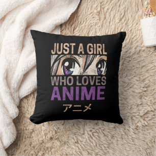 Coussin Juste une fille qui aime Anime Vintage Manga Kawai