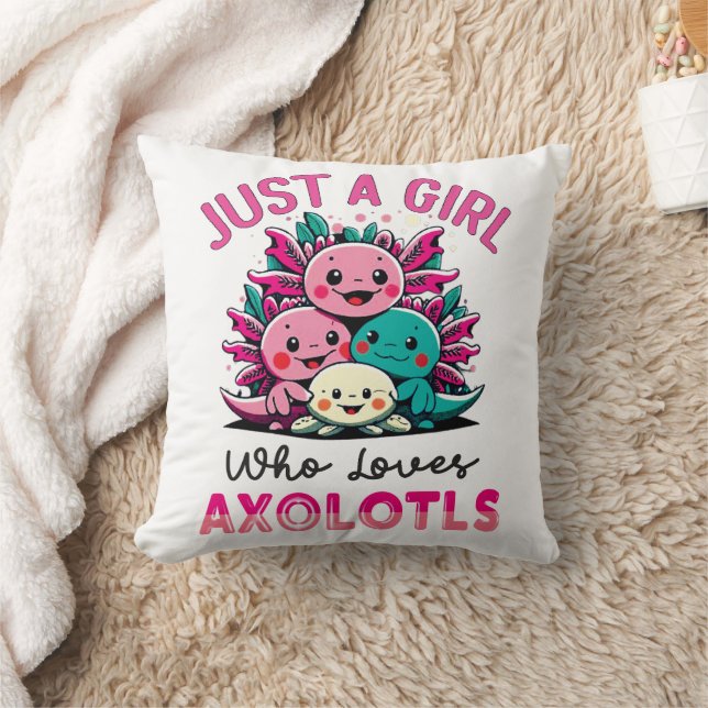 Coussin juste une fille qui aime Axolotls (Couverture)