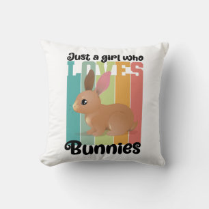 Coussin Juste une fille qui aime Bunnies Lapin de Pâques M