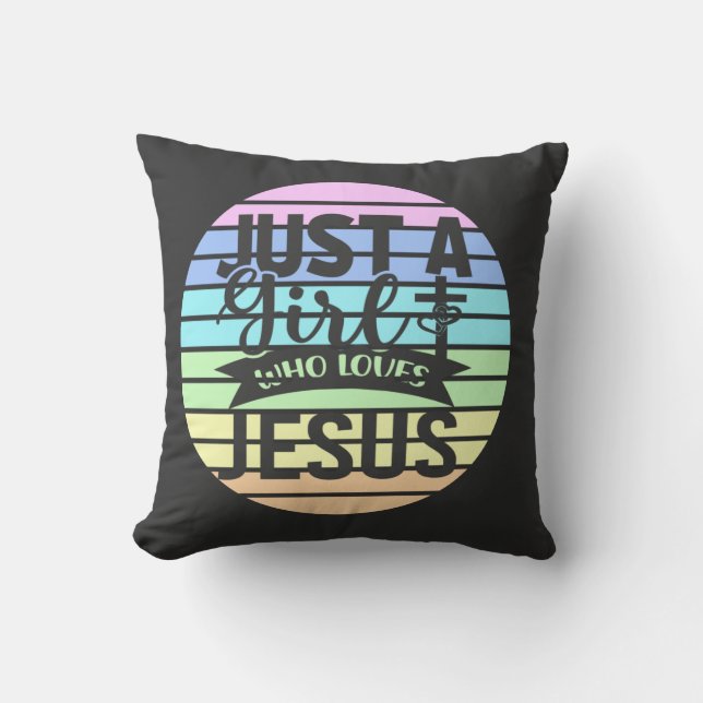 Coussin Juste une fille qui aime Jésus (Recto)