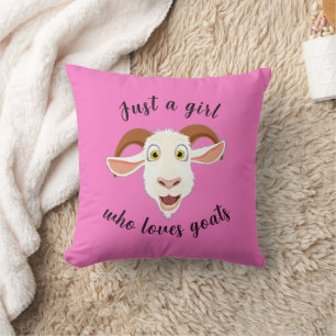 Coussin Juste Une Fille Qui Aime La Chèvre Mignonne Cartoo