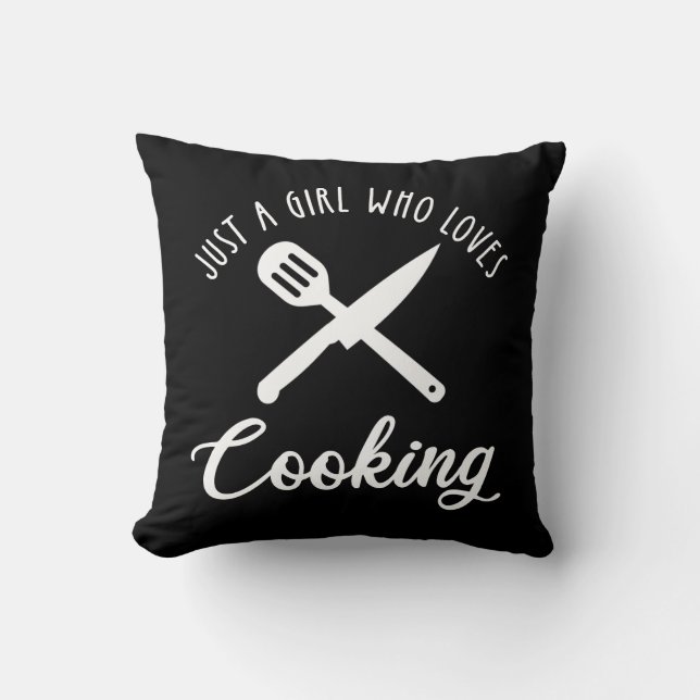Coussin Juste une fille qui aime la Cuisine (Recto)