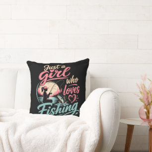 Coussin Juste Une Fille Qui Aime La Pêche