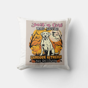 Coussin Juste une fille qui aime Labrador Retriever Hallow