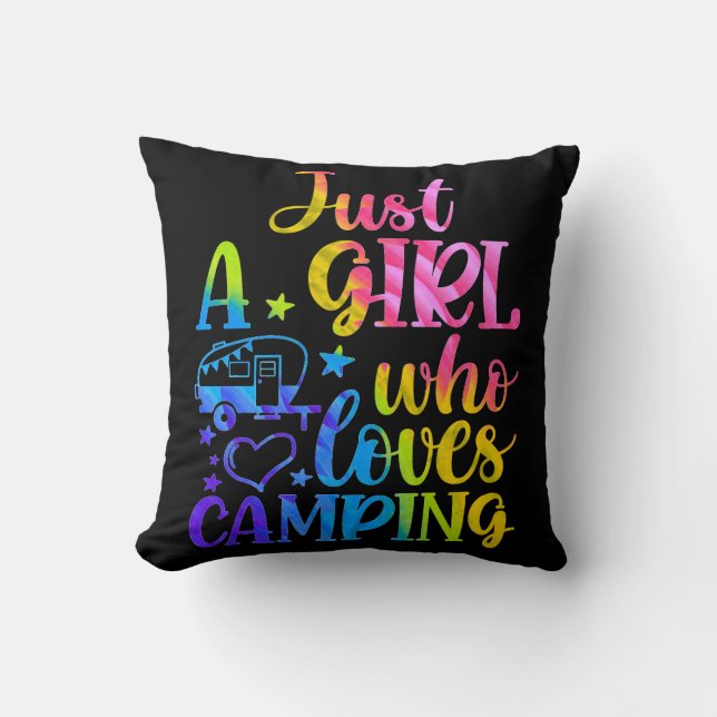 Coussin Juste Une Fille Qui Aime Le Camping (Recto)