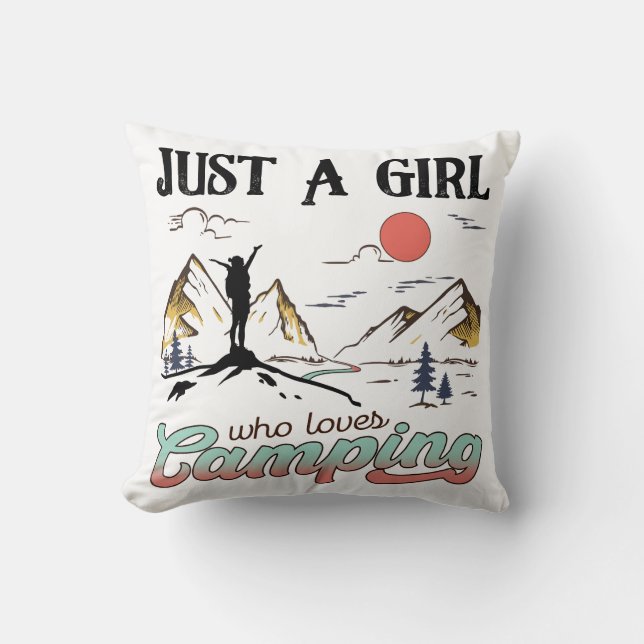 Coussin Juste Une Fille Qui Aime Le Camping (Recto)
