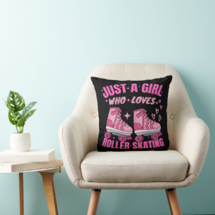 Coussin Juste Une Fille Qui Aime Le Patin À Roulettes