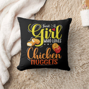 Coussin Juste Une Fille Qui Aime Le Poulet Nuggets Girl Ca