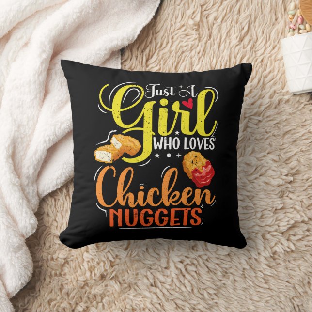 Coussin Juste Une Fille Qui Aime Le Poulet Nuggets Girl Ca (Couverture)