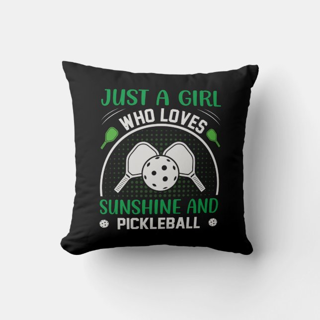 Coussin Juste Une Fille Qui Aime Le Soleil Et Le Picklebal (Recto)
