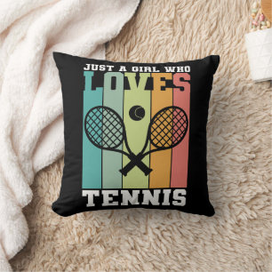 Coussin Juste une fille qui aime le tennis   Cadeaux du jo