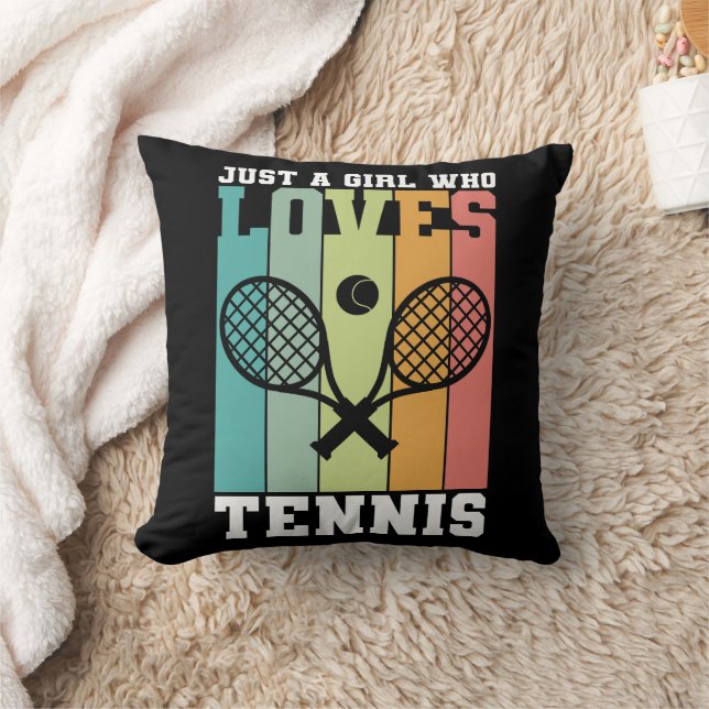 Coussin Juste une fille qui aime le tennis | Cadeaux du jo (Couverture)