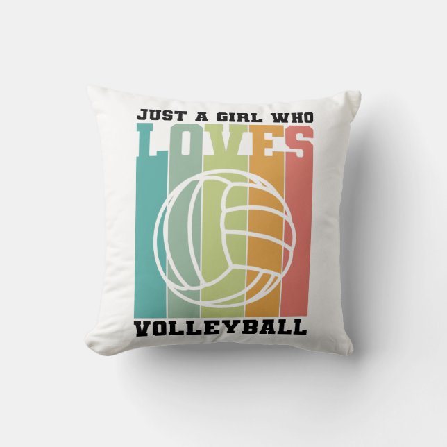 Coussin Juste une fille qui aime le volleyball (Recto)