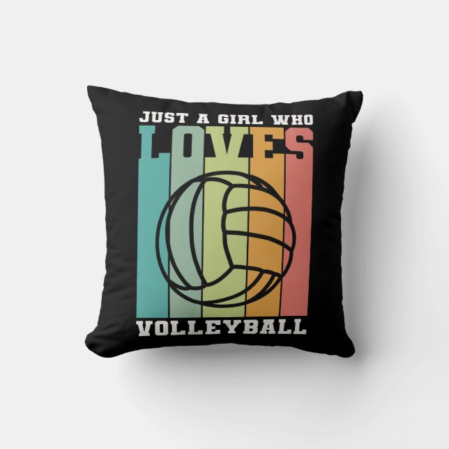 Coussin Juste une fille qui aime le volleyball (Recto)