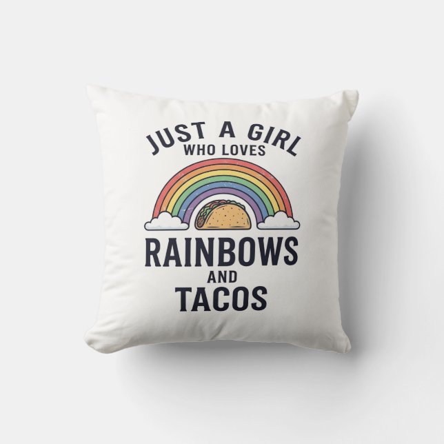 Coussin Juste une fille qui aime les arcs-en-ciel et les t (Recto)