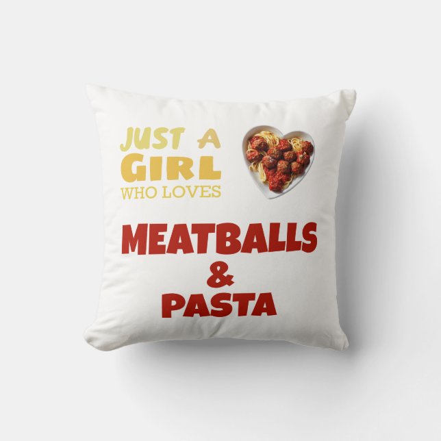 Coussin Juste une fille qui aime les boulettes de viande e (Recto)