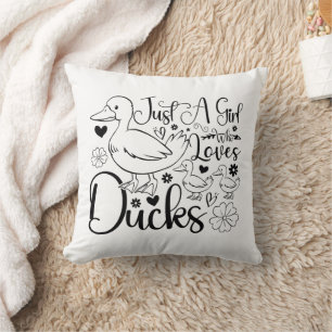 Coussin Juste une fille qui aime les canards mignons Canar