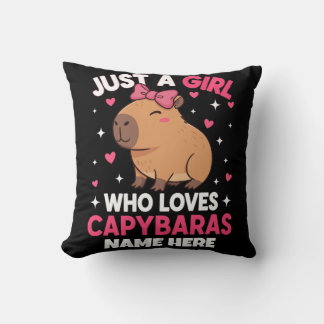 Coussin Juste une fille qui aime les Capybaras