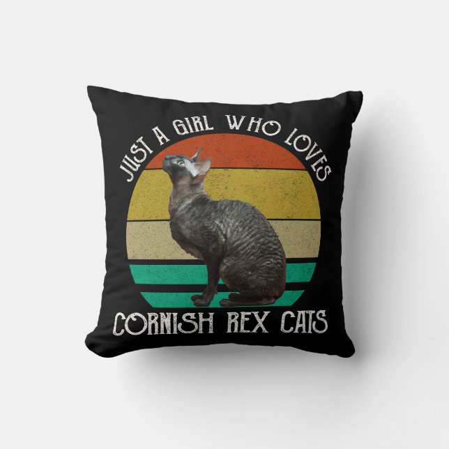 Coussin Juste une fille qui aime les chats Cornish Rex (Recto)