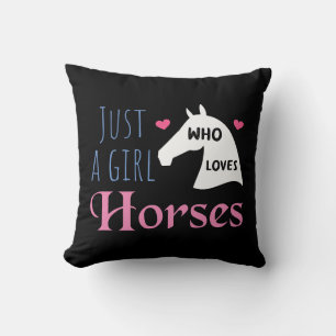 Coussin Juste une fille qui aime les chevaux