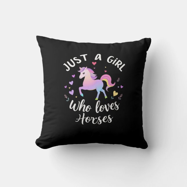 Coussin Juste une fille qui aime les chevaux (Recto)