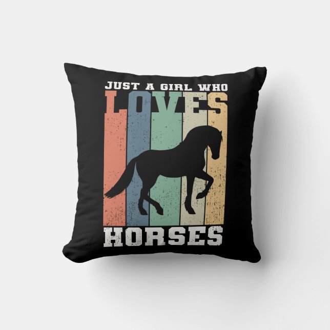 Coussin Juste une fille qui aime les chevaux | Cheval Vint (Recto)