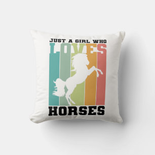 Coussin Juste une fille qui aime les chevaux   Horse Girl