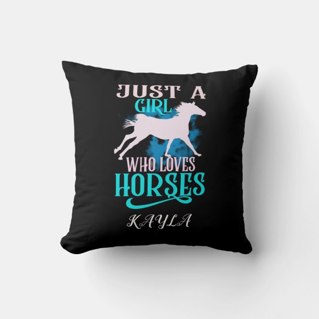 COUSSIN "JUSTE UNE FILLE QUI AIME LES CHEVAUX" PERSONNALIS (Recto)