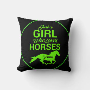 Coussin Juste Une Fille Qui Aime Les Chevaux Personnalisés