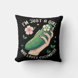 Coussin Juste une fille qui aime les concombres - Végétari