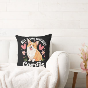 Coussin Juste une fille qui aime les Corgis