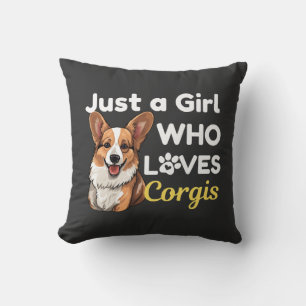 Coussin Juste une fille qui aime les Corgis