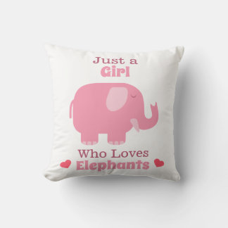 Coussin Juste une fille qui aime les éléphants