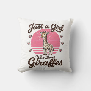 Coussin Juste une fille qui aime les girafes vintage shirt