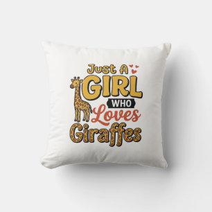 Coussin Juste Une Fille Qui Aime Les Girafes Vintage Vecto