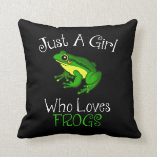 Coussin Juste une fille qui aime les grenouilles Amoureux 