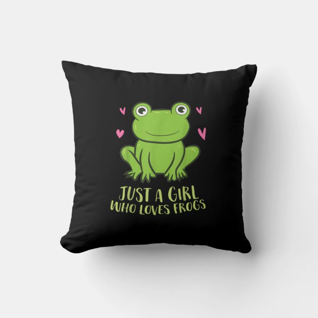 Coussin Juste une fille qui aime les grenouilles| Cadeaux  (Recto)