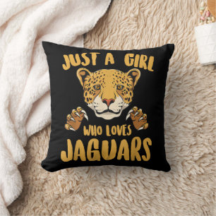 Coussin Juste une fille qui aime les jaguars drôle femmes