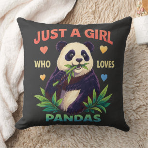 Coussin Juste une fille qui aime les pandas mignons