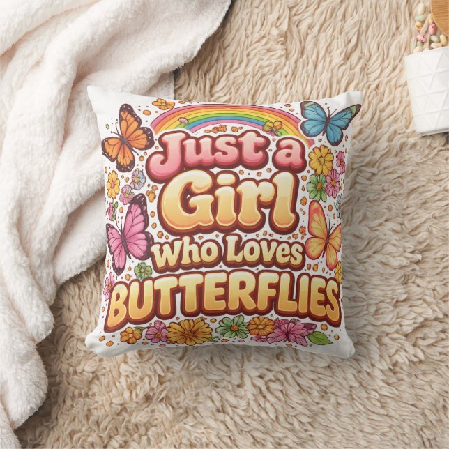 Coussin Juste une Fille qui Aime les Papillons – Joli Flor (Couverture)