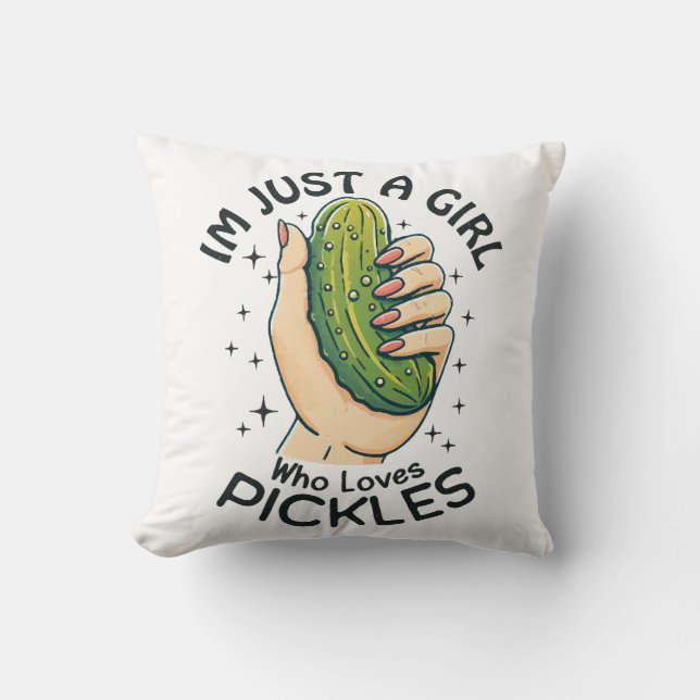 Coussin Juste une fille qui aime les pickles - Vegan drôle (Recto)