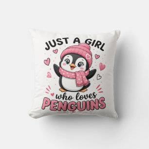 Coussin Juste Une Fille Qui Aime Les Pingouins Mignon Amou